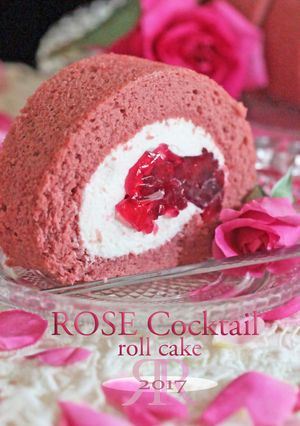 薔薇カクテルのロールケーキ（大人用）-レシピのメイン写真