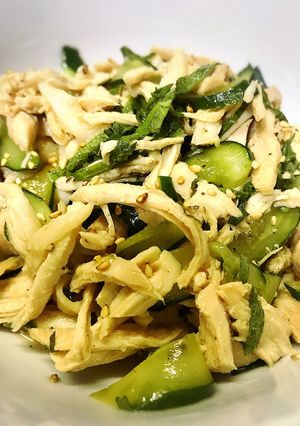 鶏胸肉とキュウリと大葉の中華和え-レシピのメイン写真