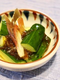 胡瓜とみょうがのもずく酢和え-レシピのメイン写真