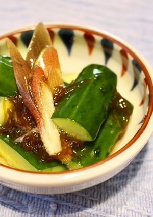 胡瓜とみょうがのもずく酢和え-レシピのメイン写真