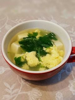 三つ葉と豆腐のかきたま汁-レシピのメイン写真