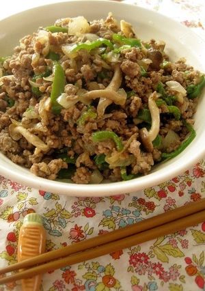 ひき肉とピーマンの味噌炒め-レシピのメイン写真