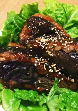 ガツンと!ナスとひき肉の丸ごと焼き!-レシピのメイン写真