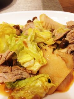春キャベツと筍!豚肉ときのこの中華炒め-レシピのメイン写真