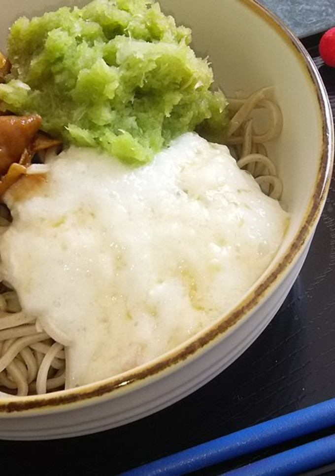 なめこととろろの抹茶おろしそば☆-レシピのメイン写真