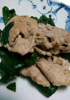 行者ニンニクと豚肉の塩レモン炒め-レシピのメイン写真