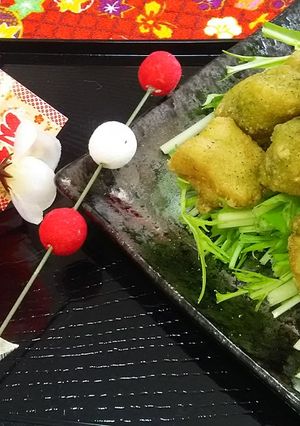 ささみでヘルシー☆コロコロ抹茶竜田揚げ♪-レシピのメイン写真