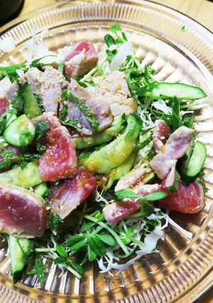 薬味たっぷり和風マグロサラダ-レシピのメイン写真