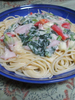 塩チーズの野菜たっぷりクリームパスタ-レシピのメイン写真