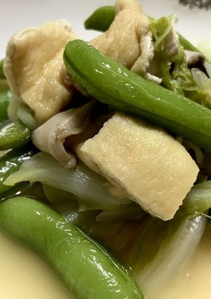 簡単！あげと白菜と椎茸のやさしい味の煮物-レシピのメイン写真