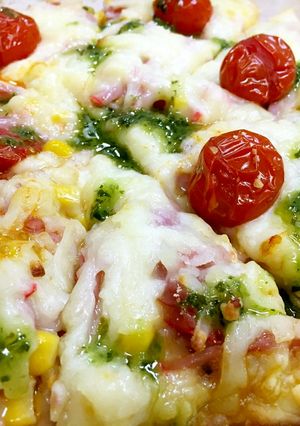 ★かんたん 発酵不要 ピザ バジルソース-レシピのメイン写真