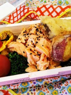 娘弁☆鮭と天ぷらののり弁-レシピのメイン写真