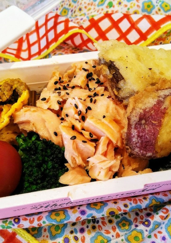 娘弁☆鮭と天ぷらののり弁-レシピのメイン写真