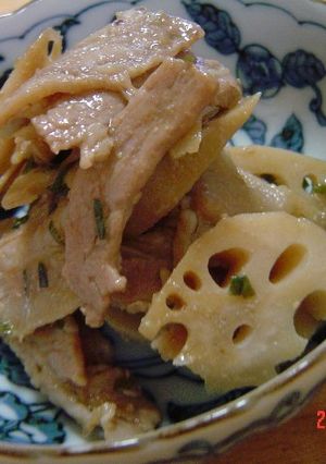 レンコンと豚バラのウマウマ味噌炒め-レシピのメイン写真