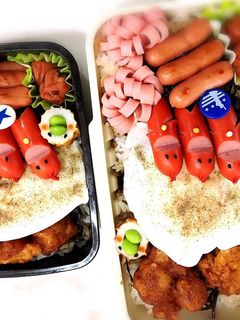 キャラ弁 のり弁 たこさん あひるさん-レシピのメイン写真