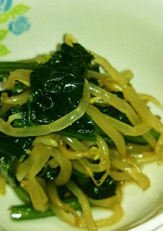 麺つゆでほうれん草ともやしのおひたし-レシピのメイン写真