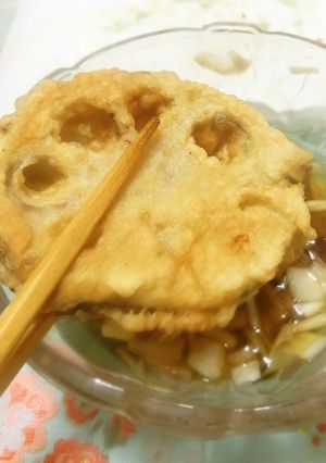 蓮根のカリッとサクサク天ぷら　その①-レシピのメイン写真
