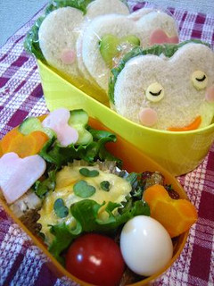 キャラ弁♪バレンタインのハートサンド♪-レシピのメイン写真