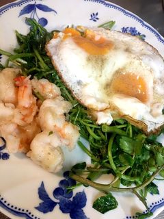 クレソンの海老玉子温野菜サラダ(^^)-レシピのメイン写真