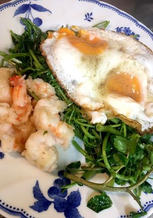 クレソンの海老玉子温野菜サラダ(^^)-レシピのメイン写真