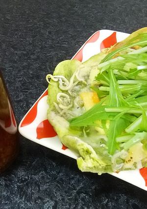 シャキッと香る♪しらすと水菜の抹茶ピザ-レシピのメイン写真