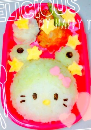 キティちゃん＆カエルのキャラ弁♡-レシピのメイン写真