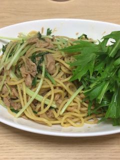 ツナと水菜のシャキシャキパスタ-レシピのメイン写真
