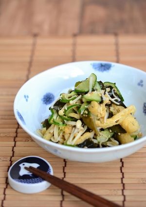 きゅうりと油揚げとろろ昆布中華風酢の物-レシピのメイン写真