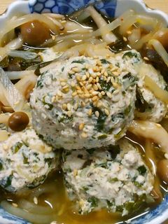 ニラしそ入りの鶏団子!肉団子の和風スープ-レシピのメイン写真