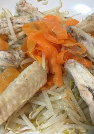 チンするだけ！もやしと鶏肉の蒸焼き-レシピのメイン写真