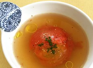 簡単！時短！冷凍トマトの丸ごとスープ-レシピのメイン写真