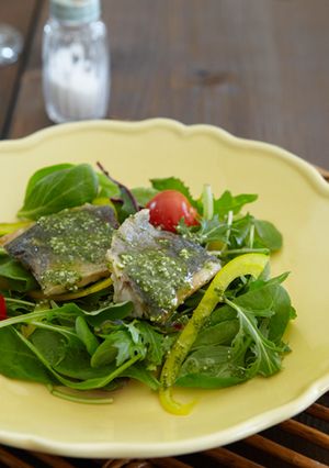 鯵とトマトのレモンバジルあえ-レシピのメイン写真