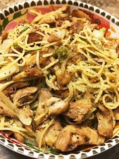 柚子胡椒チキンの和風パスタ-レシピのメイン写真