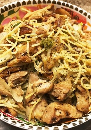 柚子胡椒チキンの和風パスタ-レシピのメイン写真