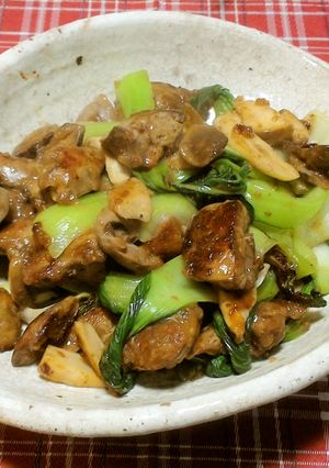 青梗菜と鶏レバーのナンプラー炒め-レシピのメイン写真