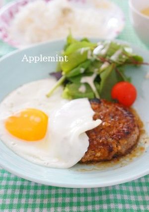ミツカンカンタン酢で時短！月見ハンバーグ-レシピのメイン写真