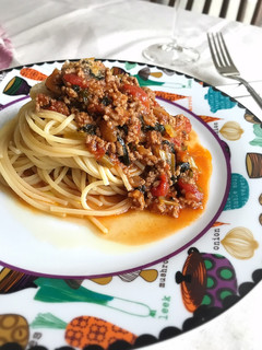 小松菜たっぷりミートソースパスタ-レシピのメイン写真