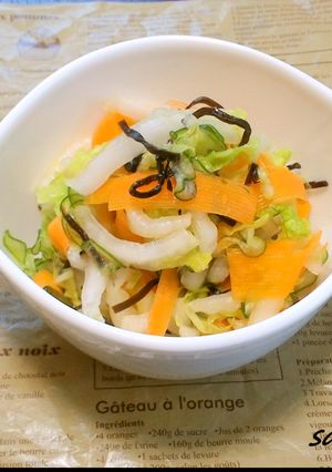白菜と塩昆布の浅漬け風シンプルサラダ！-レシピのメイン写真