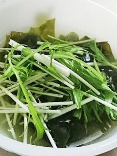 わかめと水菜の生姜スープ-レシピのメイン写真