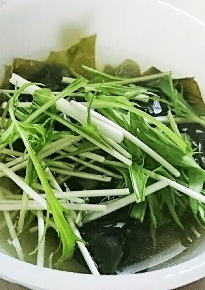 わかめと水菜の生姜スープ-レシピのメイン写真