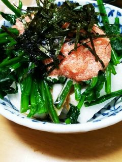 長芋×ほうれん草の明太子ソースかけ-レシピのメイン写真