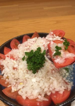 簡単＊トマトオニオンのサラダ＊冷蔵庫放置-レシピのメイン写真