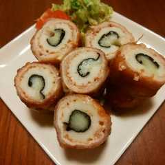 A picture of 節約！ヘルシー！ちくわチーズの豚肉巻.