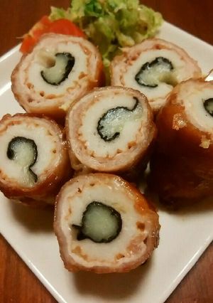 節約!ヘルシー!ちくわチーズの豚肉巻-レシピのメイン写真