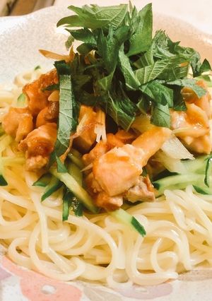 鶏の梅和えうどん-レシピのメイン写真
