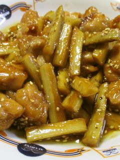 鶏もも肉とごぼうの炒め煮-レシピのメイン写真