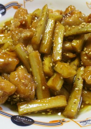 鶏もも肉とごぼうの炒め煮-レシピのメイン写真