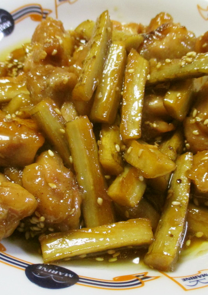 鶏もも肉とごぼうの炒め煮-レシピのメイン写真
