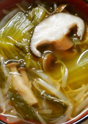 簡単♪朝食＊チンゲン菜ともやしのお吸い物-レシピのメイン写真