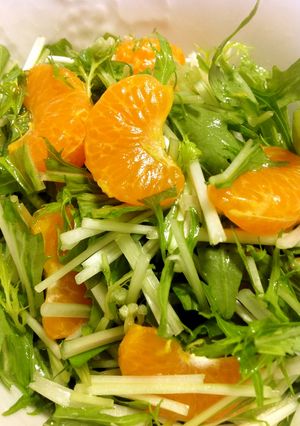 水菜とみかんの三杯酢サラダ-レシピのメイン写真